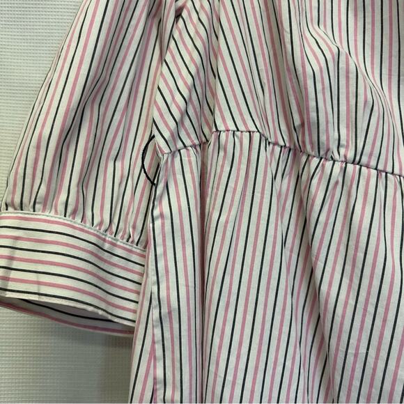 Motherhood Maternity Striped Mock Wrap Top with Belt, Size 1X - Picture 10 of 11